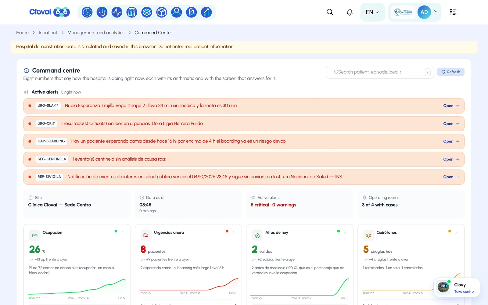 Real Clovai screen — Intelligence™